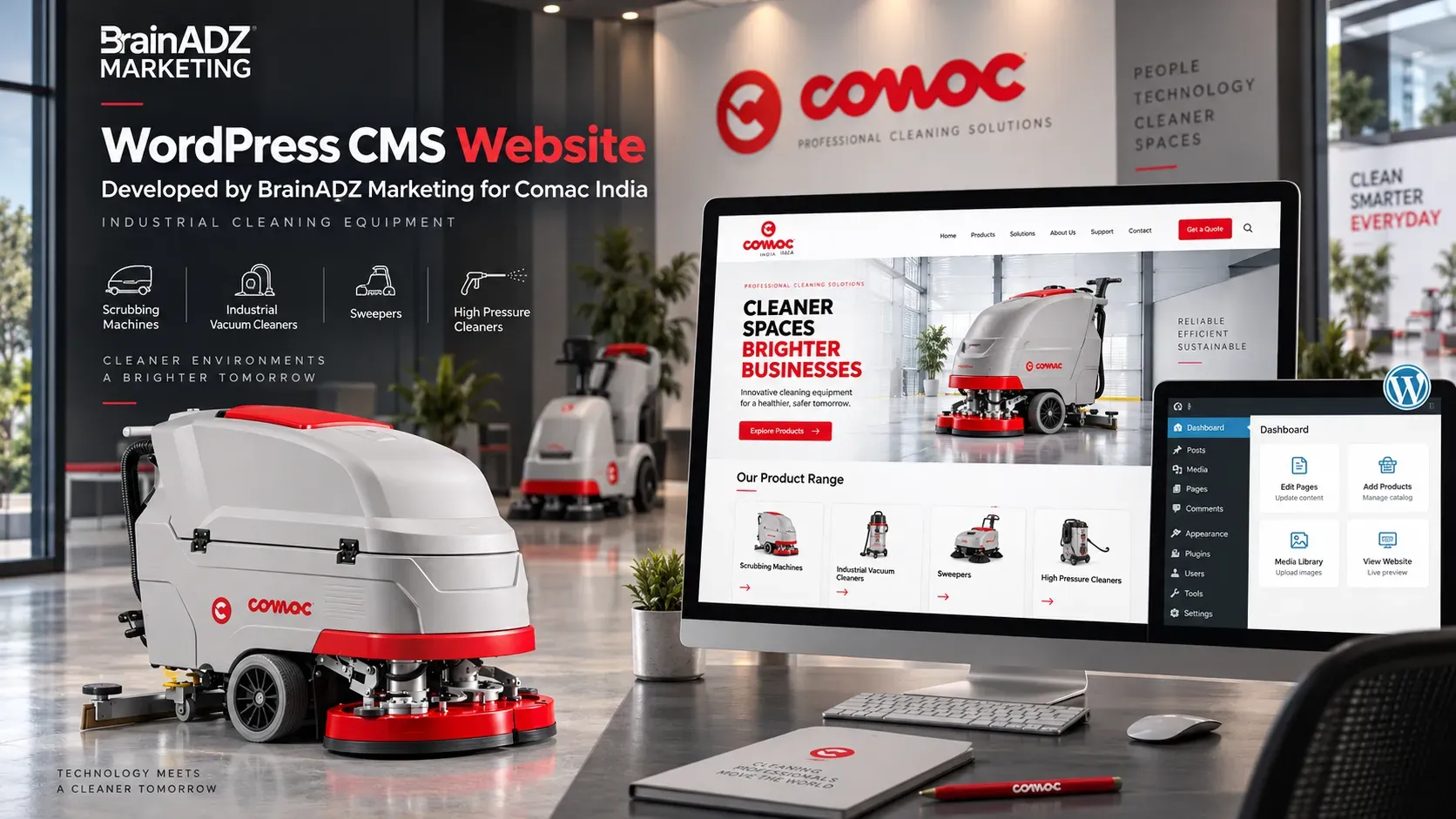 Comac India – Custom WordPress CMS Website Development